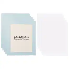 Unique Bargains - 5pcs Cardboard Picture Frame, 9.8x11.8 Inch Photo Wall Display Paper Frame with Clear Film for Artwork - Blue Linen