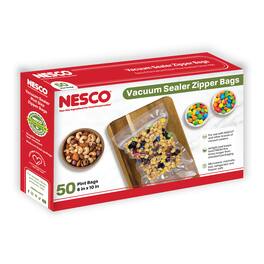 Nesco - 50 Vacuum Sealer Zipper Pint Sized Bags (6-in. x 10-ft.)