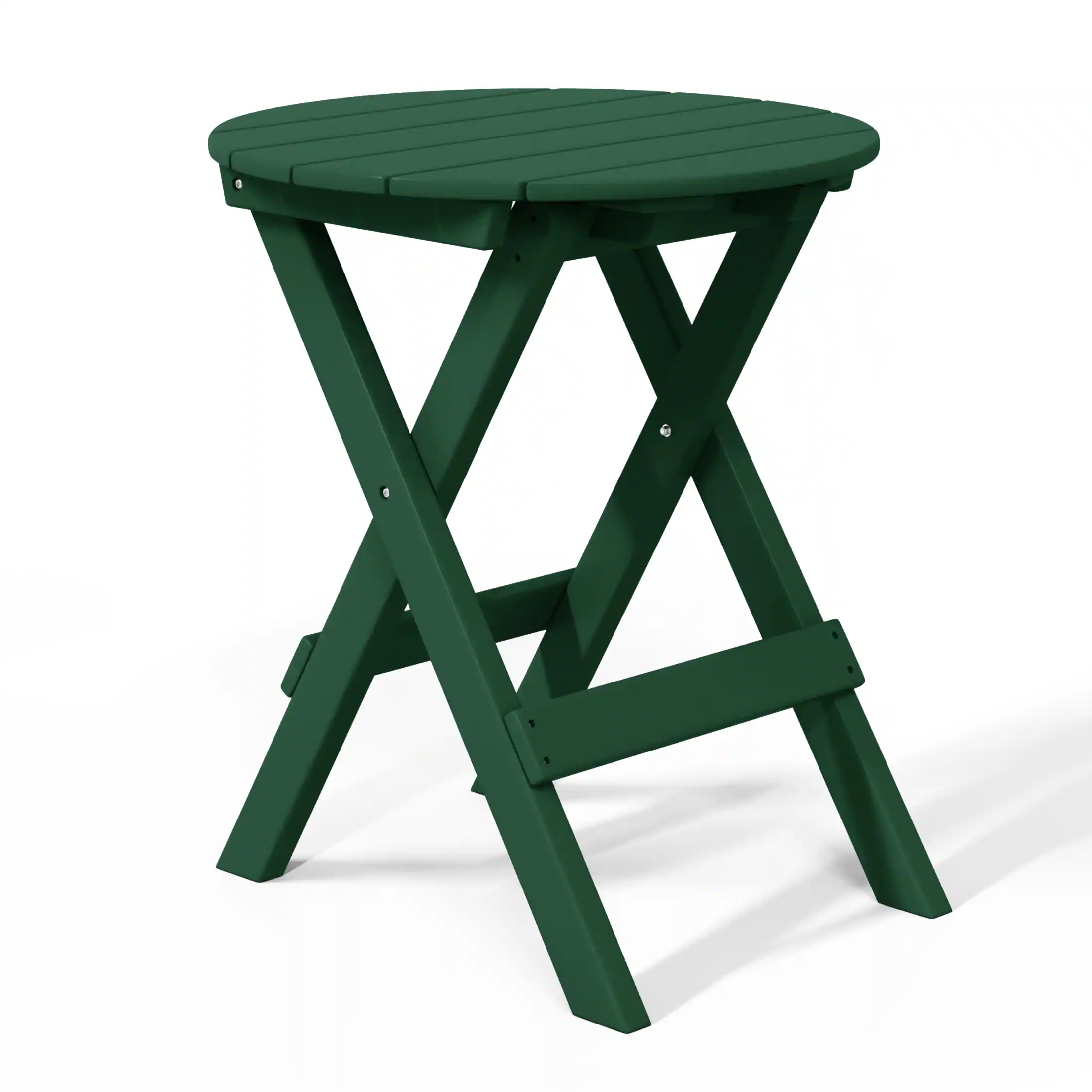 Left. WestinTrends - WestinTrends Malibu HDPE Outdoor 24.5 Inch Round Portable Folding Patio Dining Table - Dark Green.