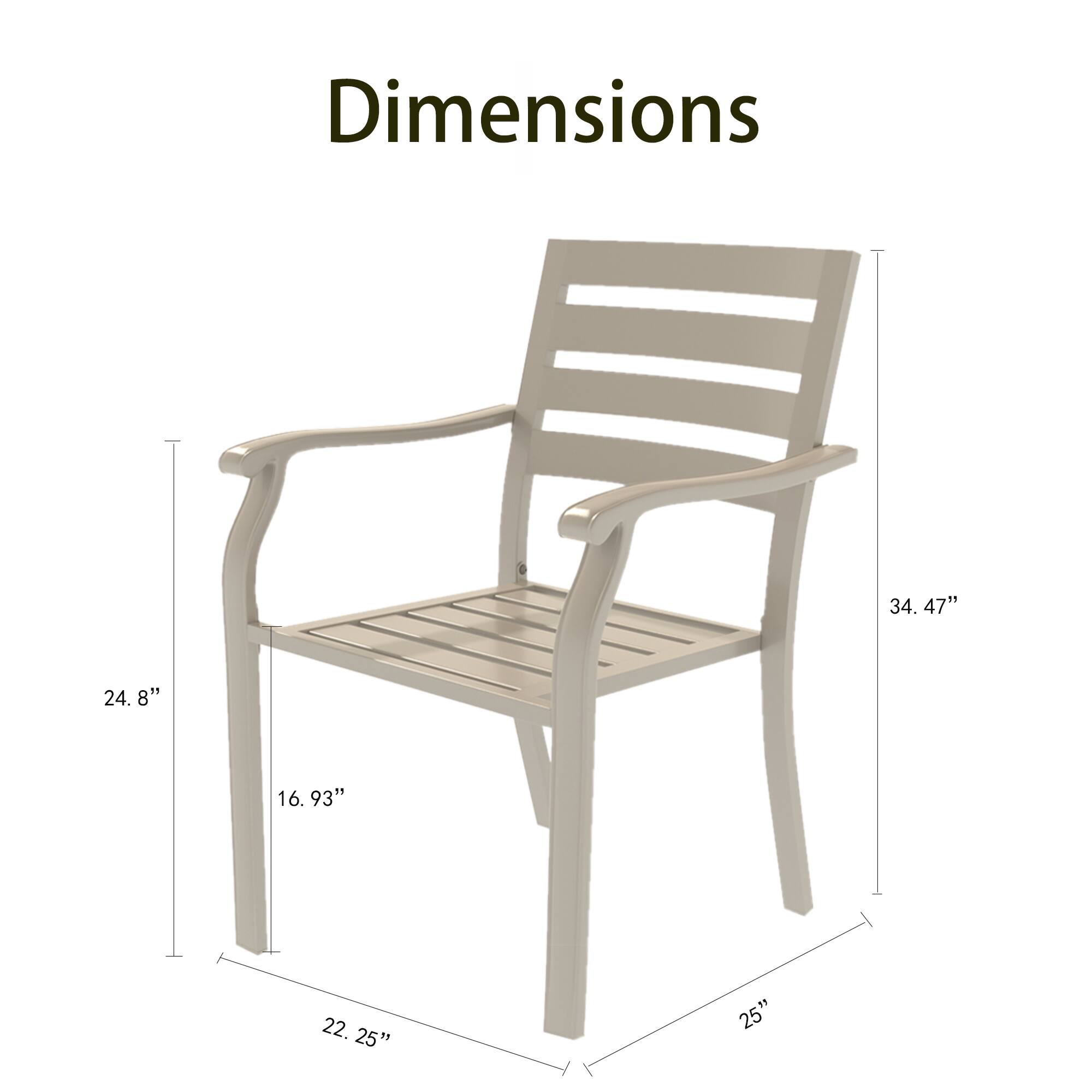 Dimensions  
34.47"  
24.8"  
16.93"  
22.25"  
25"