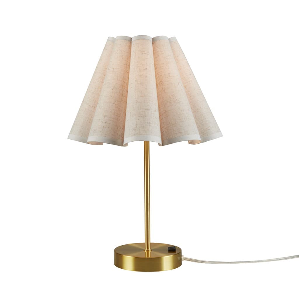 Alt View 2. Luckbyte - Gold Tap-Control Dimmable Accent Table Lamp with Power Outlet.