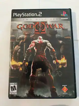 PlayStation.c 2 P NTSC U/C TWO DISC SET GOD GOD WAR MATURE 17+ M CONTENT RATED SY ESRB SONY COMPUTER ERTAN - M (Mature 17+)