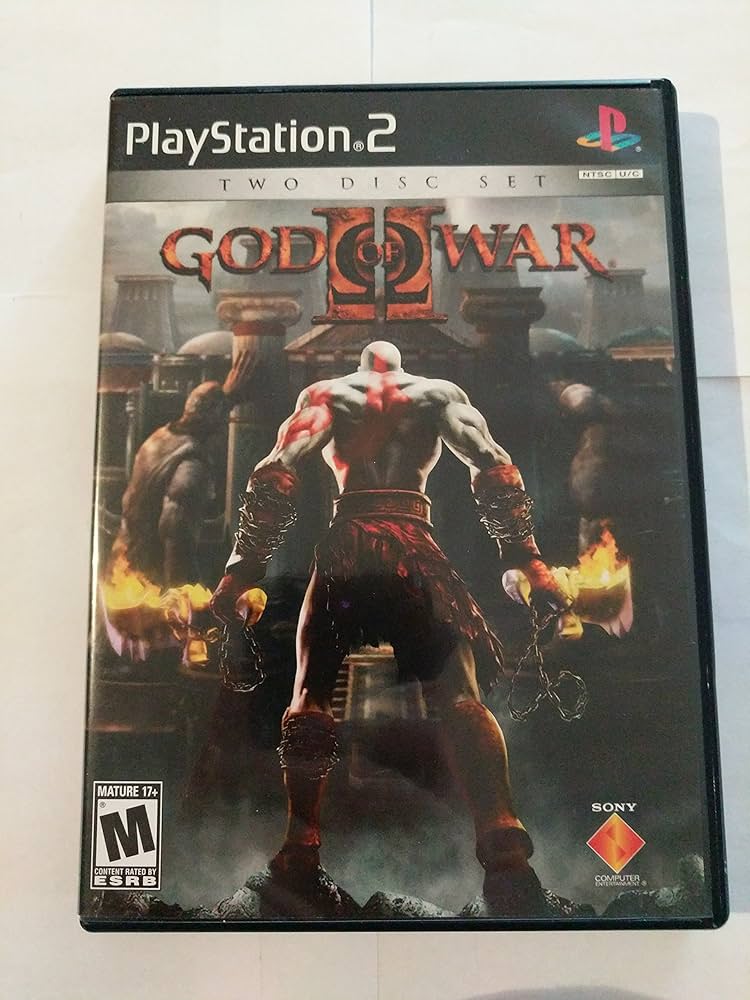 PlayStation.c 2 P NTSC U/C TWO DISC SET GOD GOD WAR MATURE 17+ M CONTENT RATED SY ESRB SONY COMPUTER ERTAN - M (Mature 17+)