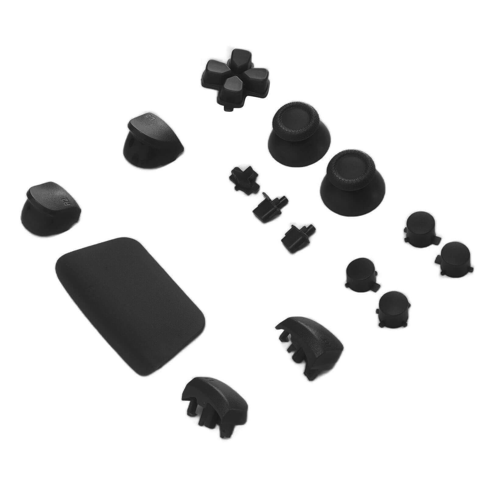 Alt View 5. MobileSentrix - Controller Button Set Replacement Compatible For PlayStation 5 PS5 (16 Pieces) - Midnight Black - Black.
