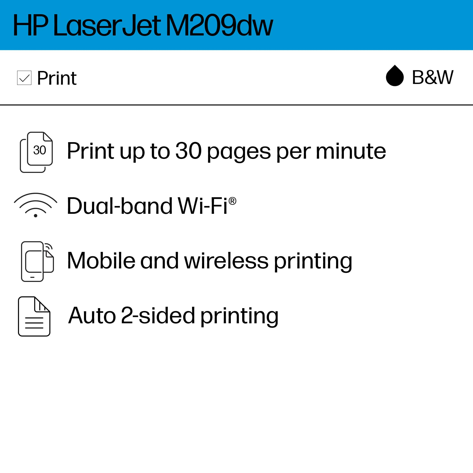 HP – LaserJet M209dw Wireless Black-and-White Laser Printer – White & Slate Sansujyuku sansujyuku.com