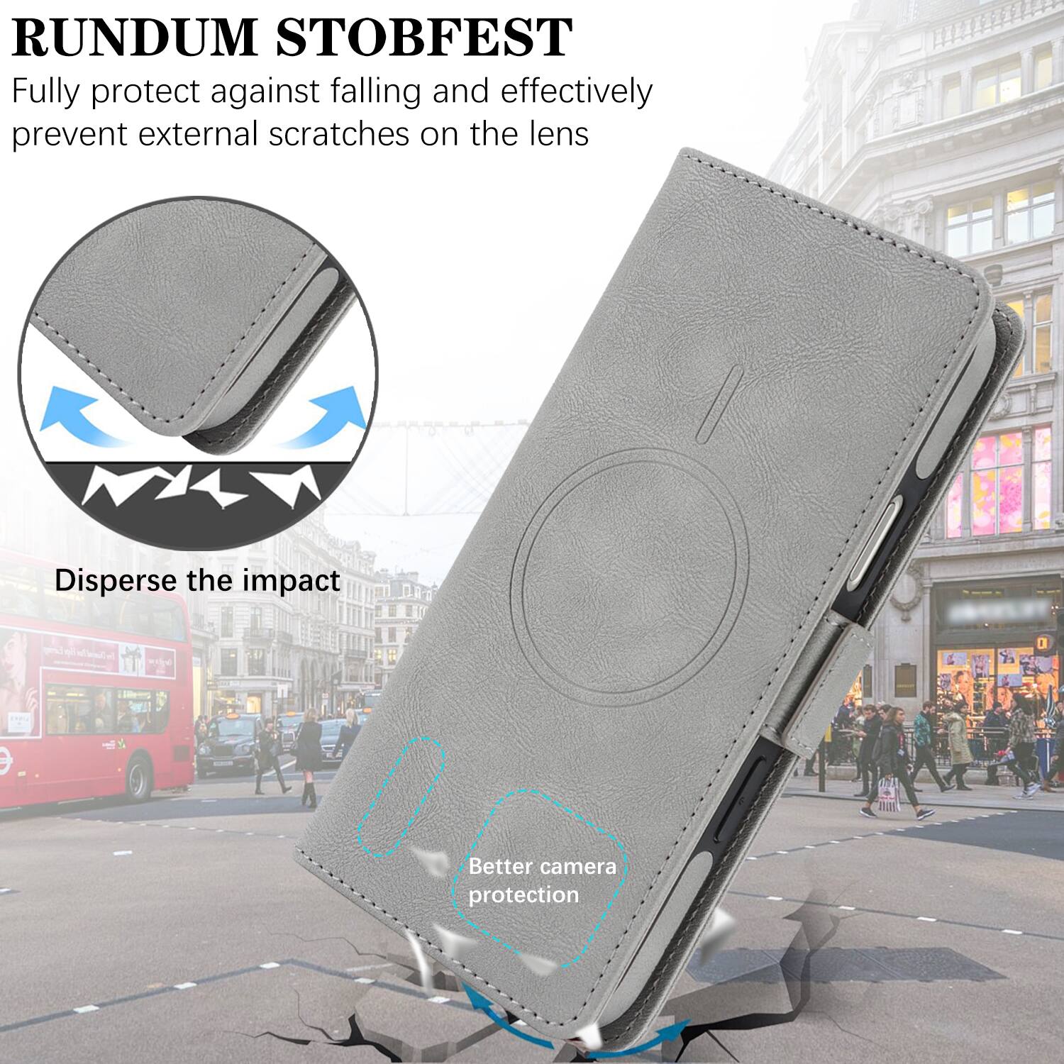 RUNDUM STOBFEST  
Fully protect against falling and effectively prevent external scratches on the lens  
Disperse the impact  
Better camera protection