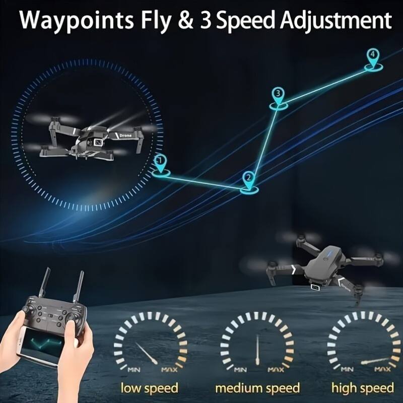 Waypoints Fly & 3 Speed Adjustment

1. low speed
2. medium speed
3. high speed