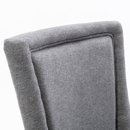 Alt View 5. LUCKY ONE - Assembled Ultra Side Dining Chair Set of 2 Thickened Fabric Chairs with Solid Wood Legs Bronze Nailhead - Gray.