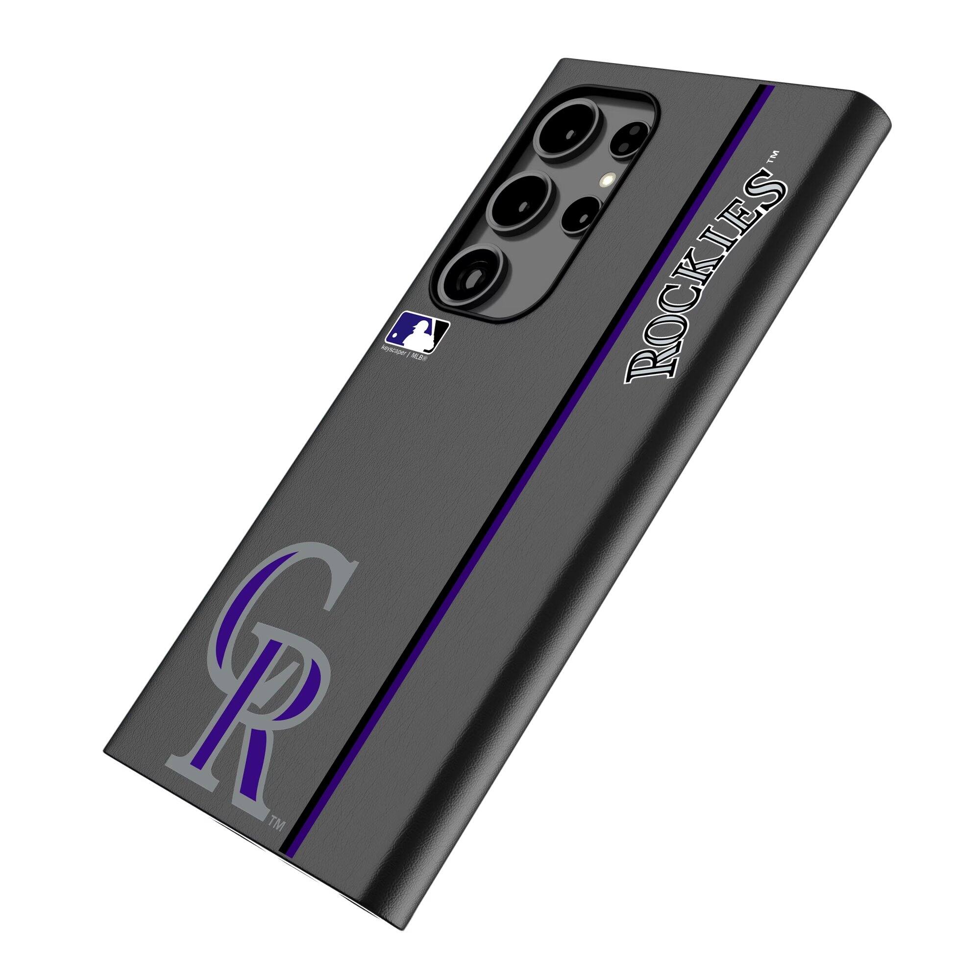 Alt View 1. Keyscaper - Colorado Rockies Galaxy Magnetic Bump Case - S25 Ultra - Black.