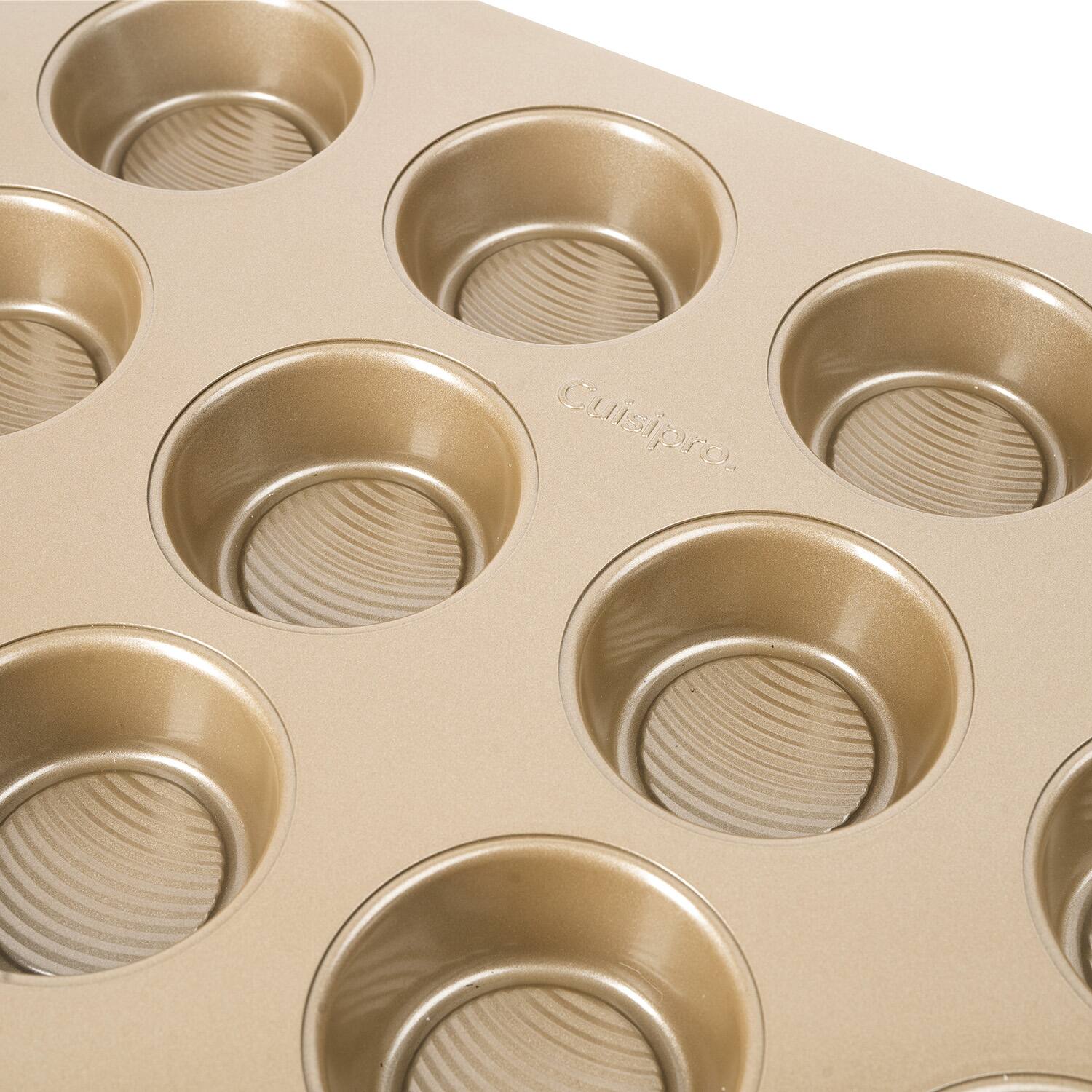 Alt View 4. Cuisipro - 12-Cup Steel Nonstick Muffin Baking Pan - Brown.