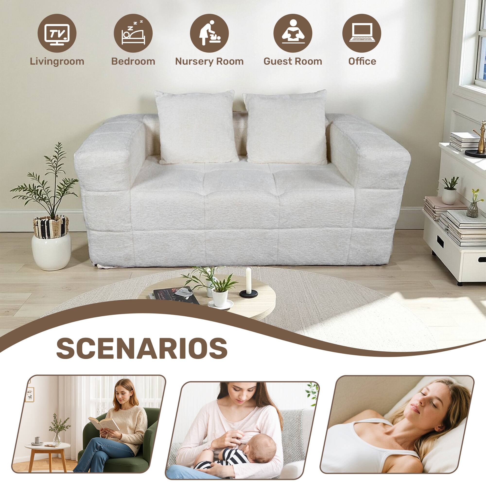 TV  
Livingroom  
Bedroom  
Nursery Room  
Guest Room  
Office  

SCENARIOS