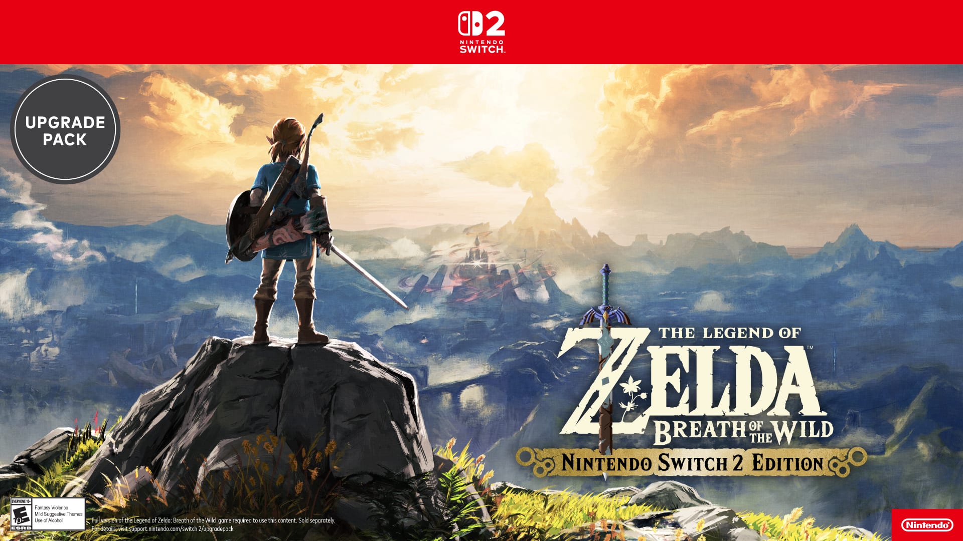 The Legend of Zelda: Breath of the Wild - Nintendo Switch 2 Edition. Upgrade pack required to use this content. Sold separately.