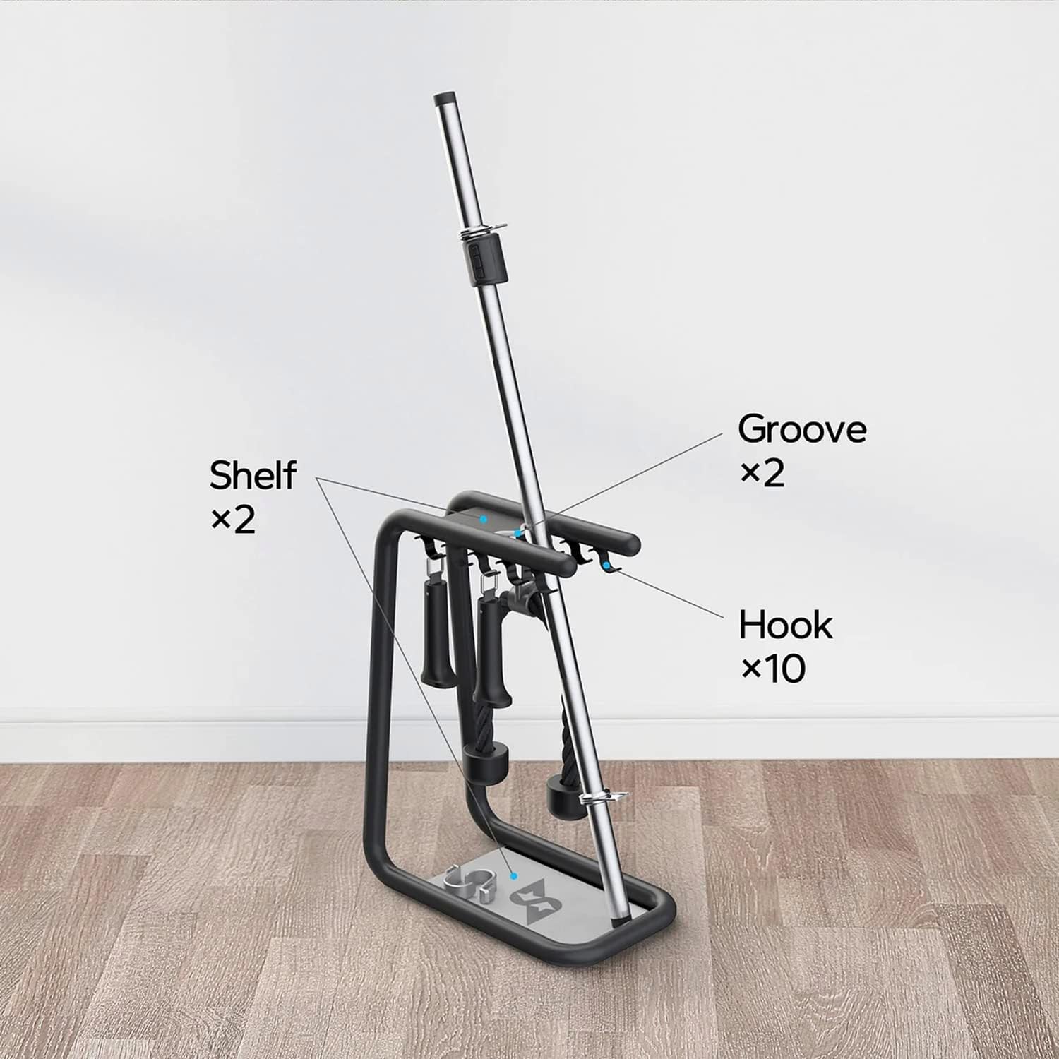 Shelf x2, Groove x2, Hook x10