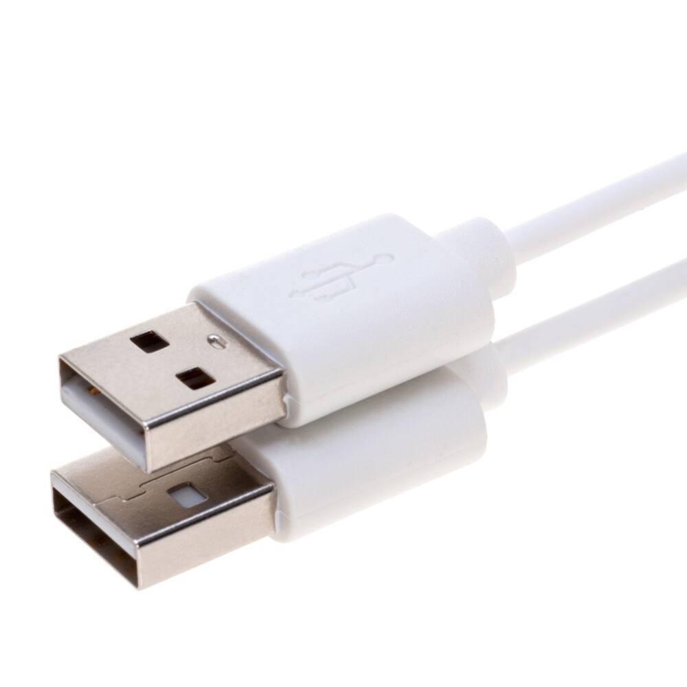 Back. Cables Direct Online - USB 2.0 A-Male to A-Male Cable – 6ft, High-Speed Data Transfer/Charging Cord - White.
