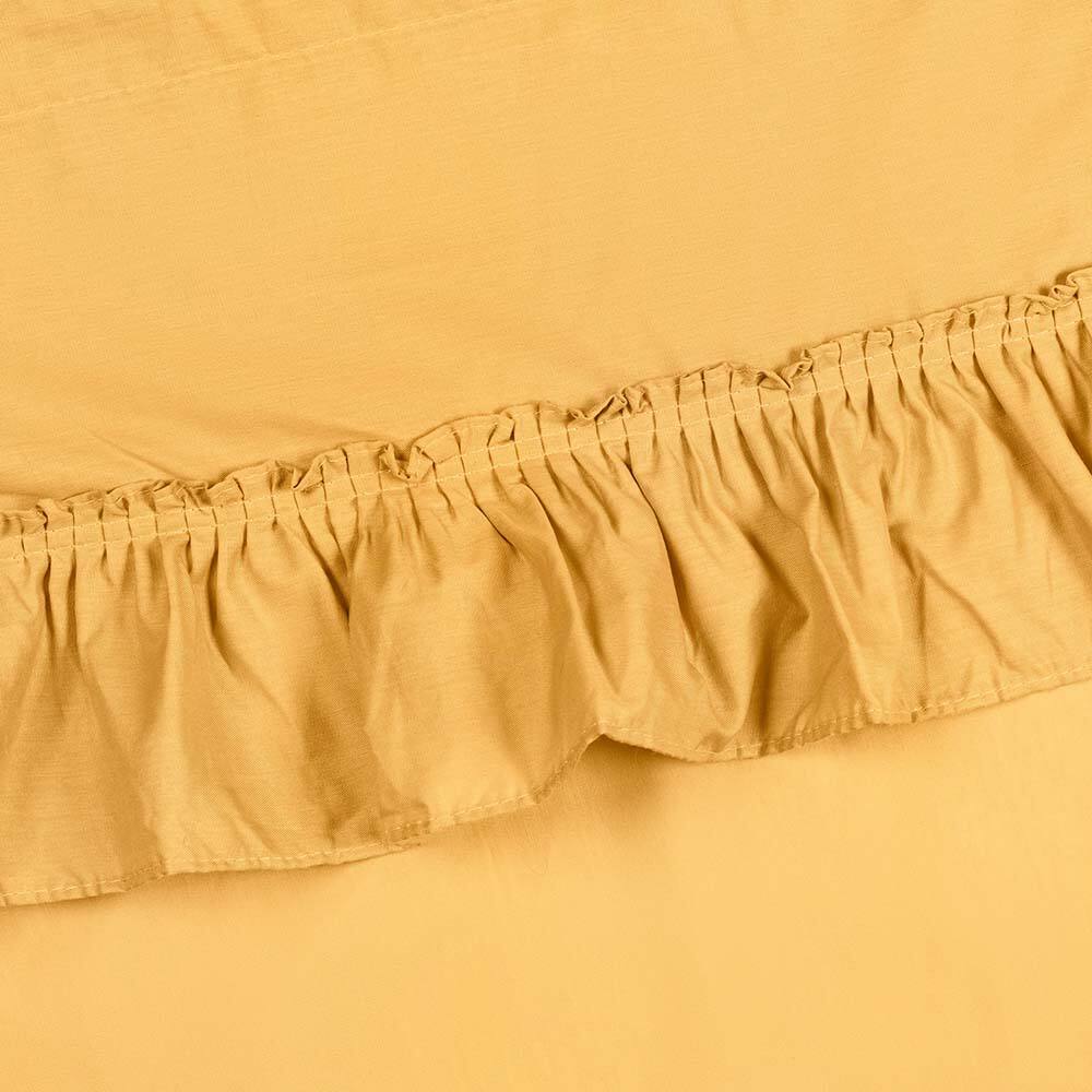 Left. Ellis Curtain - Ellis Stacey 1.5" Rod Pocket High Quality Fabric Solid Color Window Ruffled Filler Valance 54"x13" Yellow - Yellow.