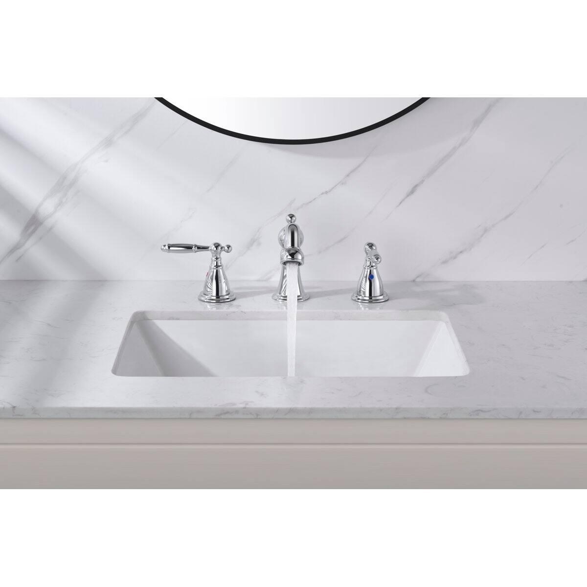 Left. Bothwa Home - Bothwa Home Bathroom Faucet For bathroom Sink  With Two Handles And Supply Lines - Chrome.