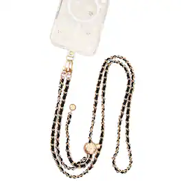 Mybat - Onyx Luxe Adorn Series Chain Crossbody Phone Strap - Black / - Gold