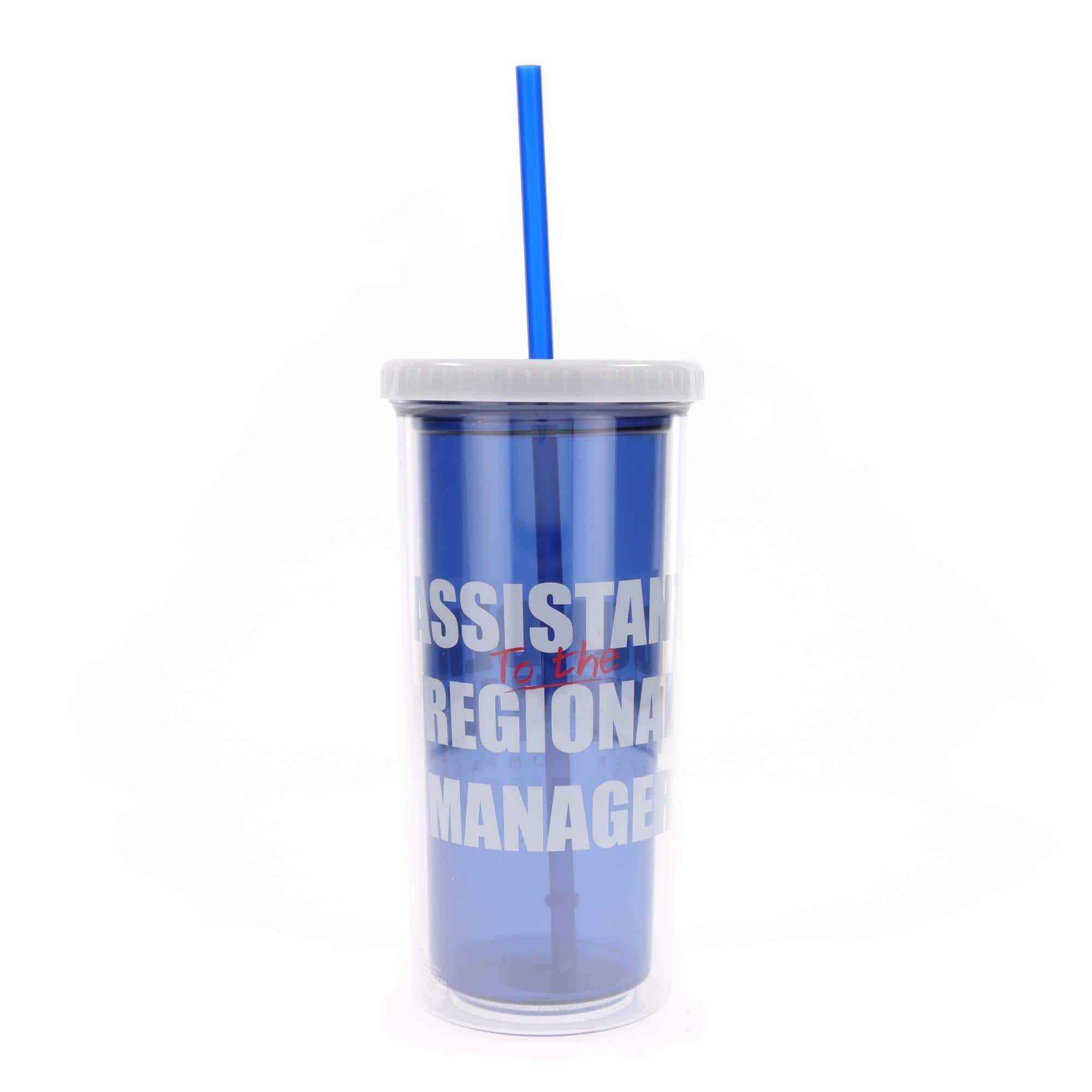 Silver Buffalo - The Office Dunder Mifflin Plastic Carnival Cup With Straw | Hold 20 Ounces - Blue