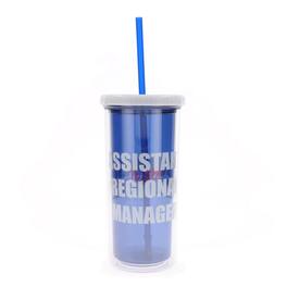Silver Buffalo - The Office Dunder Mifflin Plastic Carnival Cup With Straw | Hold 20 Ounces - Blue