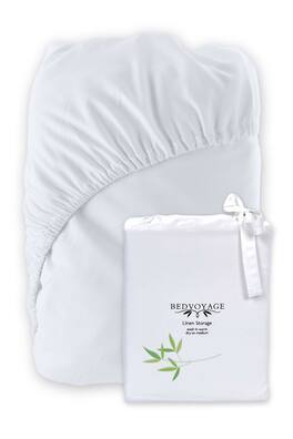 BedVoyage - Luxury 100% viscose from Bamboo Fitted Sheet - White