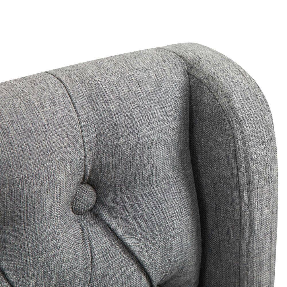 Angle. Kadyn - 26.25" Counter Height Bar Stools, Tufted Wingback Armless Upholstered Dining Chair, Set of 2, Gray - Gray.