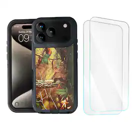 Entronix - Heavy Duty Bundle for iPhone 17 Pro - Case and Screen Protectors - Camouflage