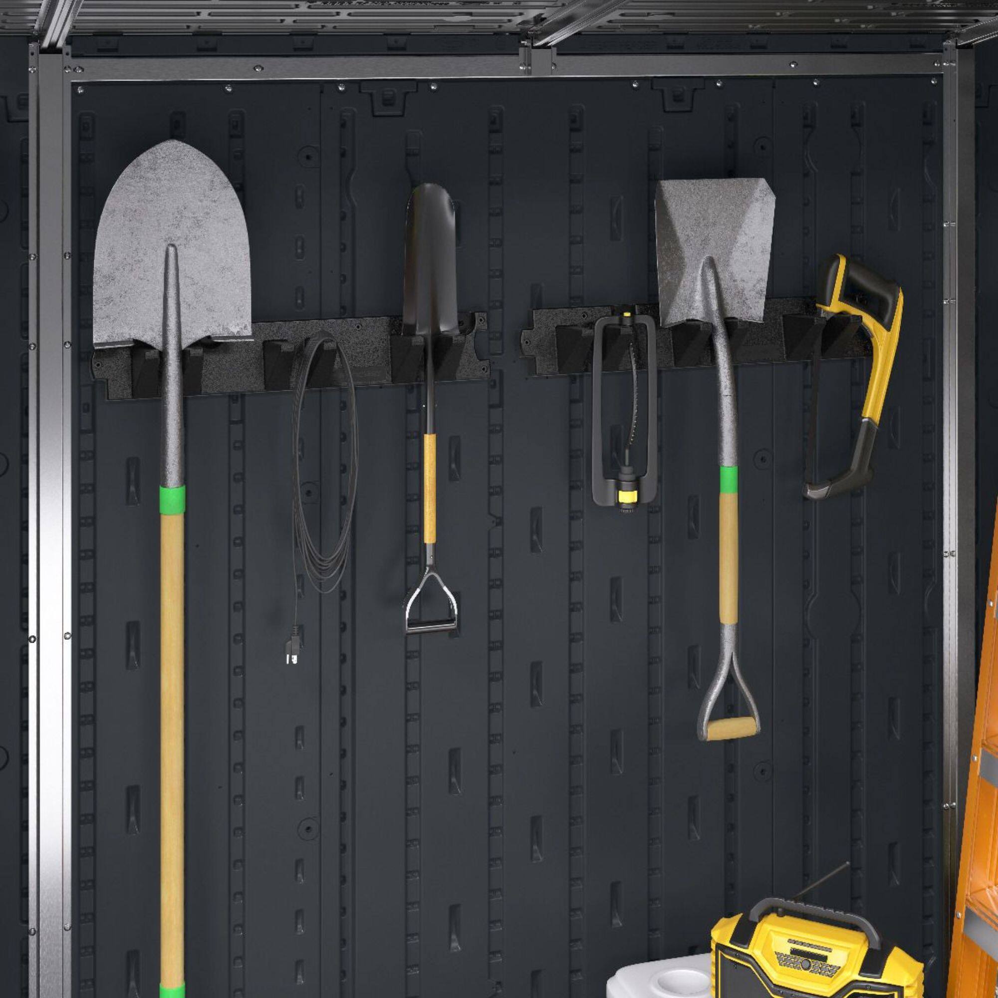 Alt View 10. Suncast - Suncast Long Handle Garage Wall Tool Organizer, Resin Storage Hanger Rack, Black - Black.