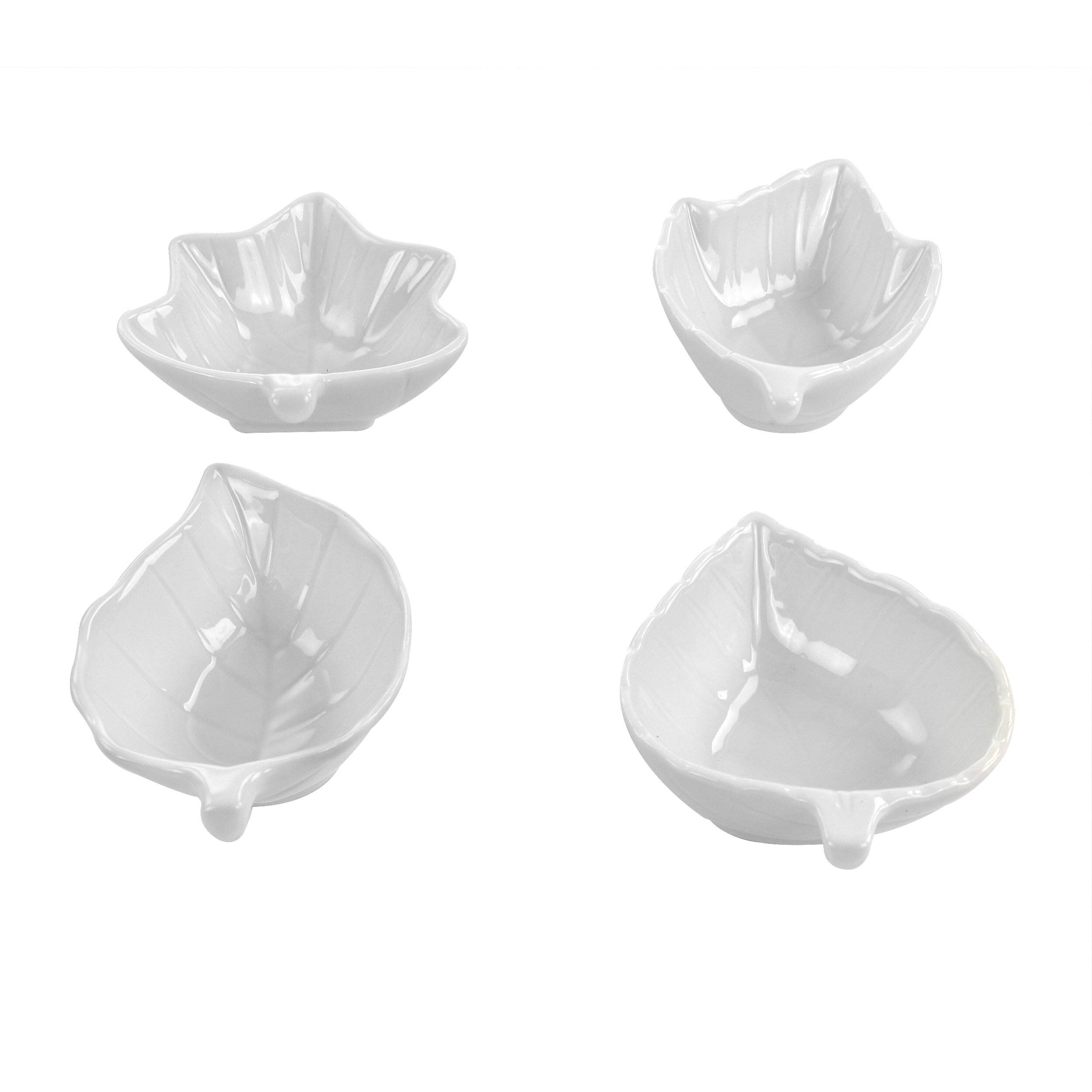 Angle. Martha Stewart - Martha Stewart 4 Piece Ceramic Tidbit Dish Set in White - White.
