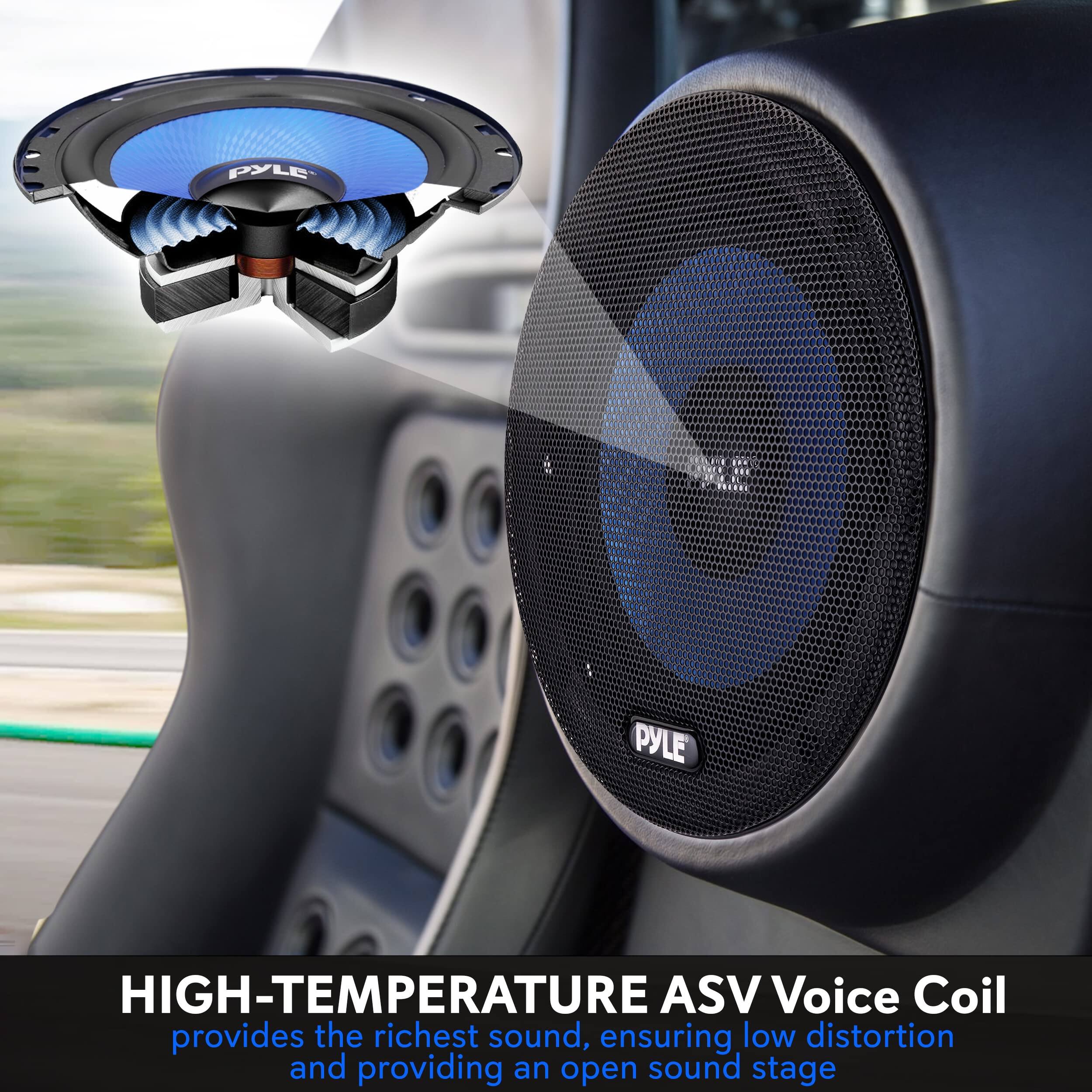 PYLE High-Temperature ASV Voice Coil provides the richest sound, ensuring low distortion and providing an open sound stage.
