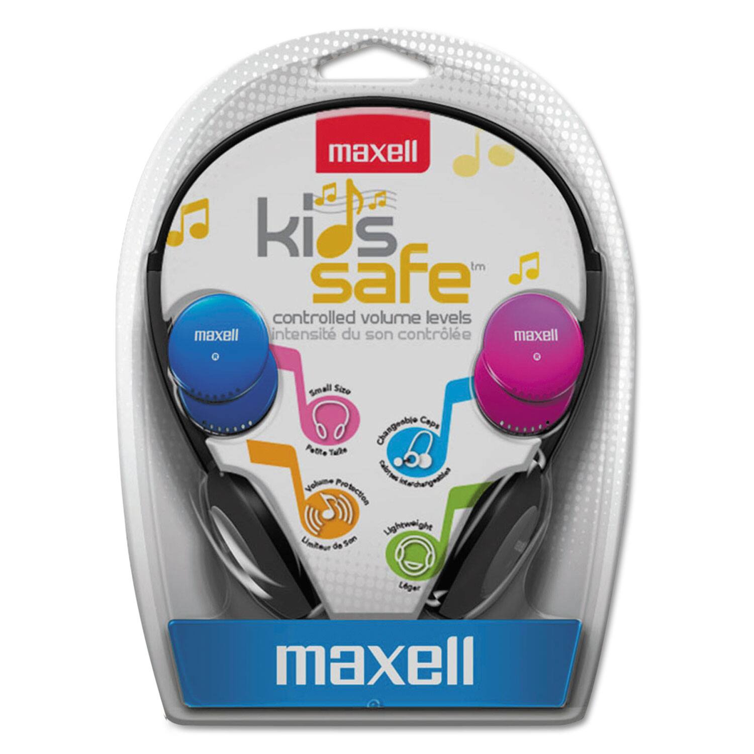 maxell kids safe™ controlled volume levels maxell intense du son contrôlée maxell Small Size Changentye Caps Putte Tabe Volumo nnto_rsc Mwldergeaid Protecting Lightwwighe Unter de Sen Lager maxell