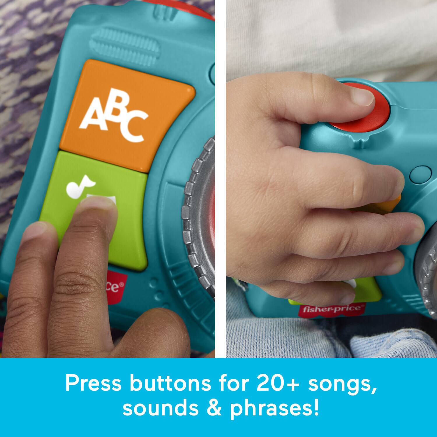 ABC Fisher-Price Press buttons for 20+ songs, sounds & phrases!
