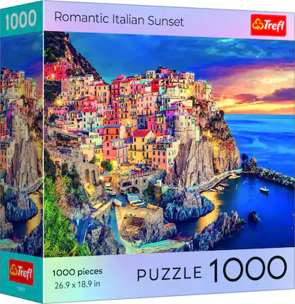 1000 Romantic Italian Sunset
Trefl
1000 pieces
26.9 x 18.9 in
PUZZLE 1000