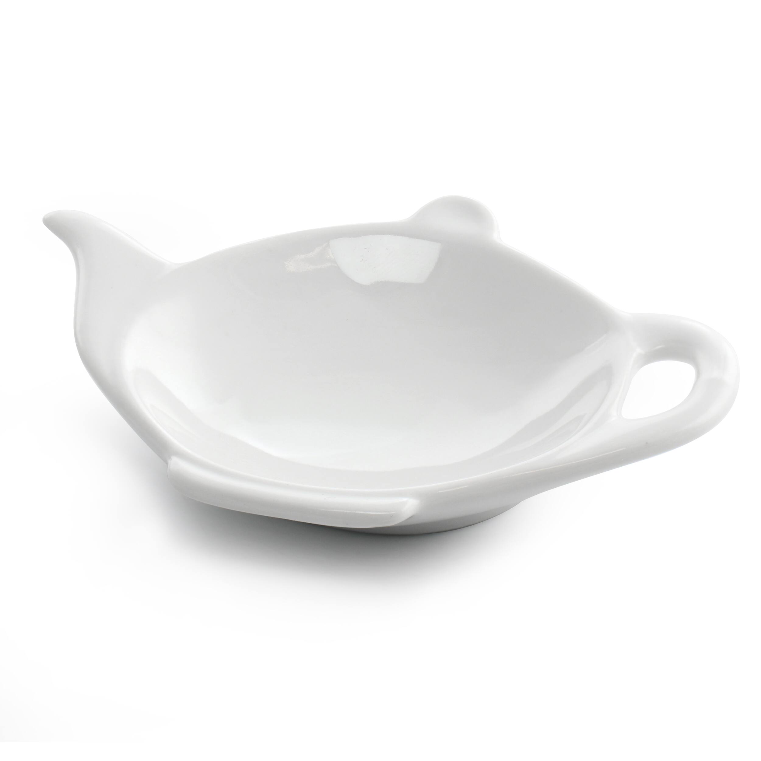 Alt View 1. Our Table - Our Table Simply White 6 Piece Teapot Ceramic Tea Bag Caddy Dish Set in White - White.