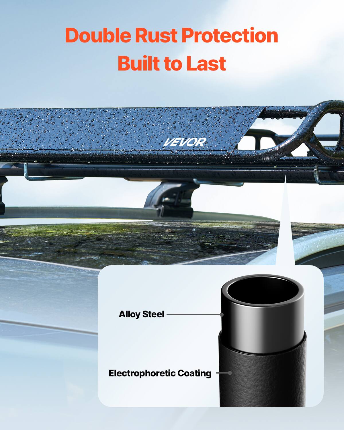 Double Rust Protection  
Built to Last  

VEVOR Alloy Steel Electrophoretic Coating
