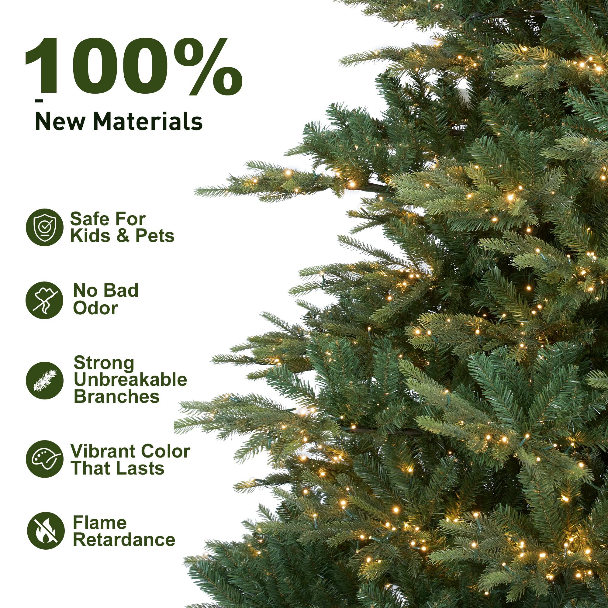 100% - New Materials
Safe For Kids & Pets
No Bad Odor
Strong Unbreakable Branches
Vibrant Color That Lasts
Flame Retardance