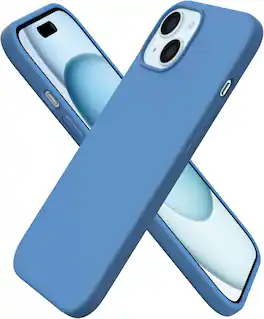 Ornarto - Compatible with iPhone 15 Case 6.1", Slim Liquid Silicone 3 Layers Full Covered Protective Cover - Blue