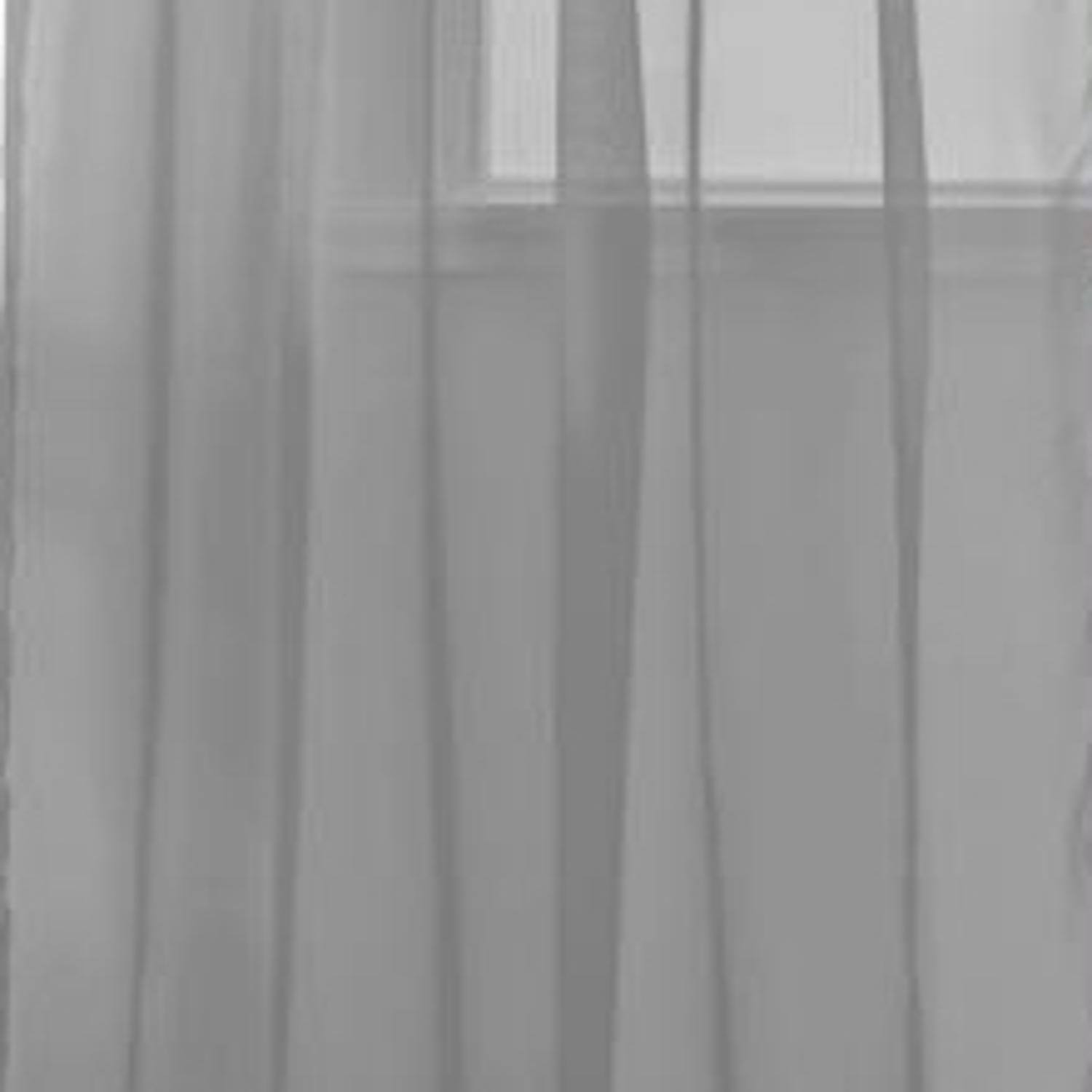 Left. RT Designers Collection - RT Designers Collection Cara One Sheer Grommet Light Filtering Curtain Panel 54" x 90" Grey - Grey.