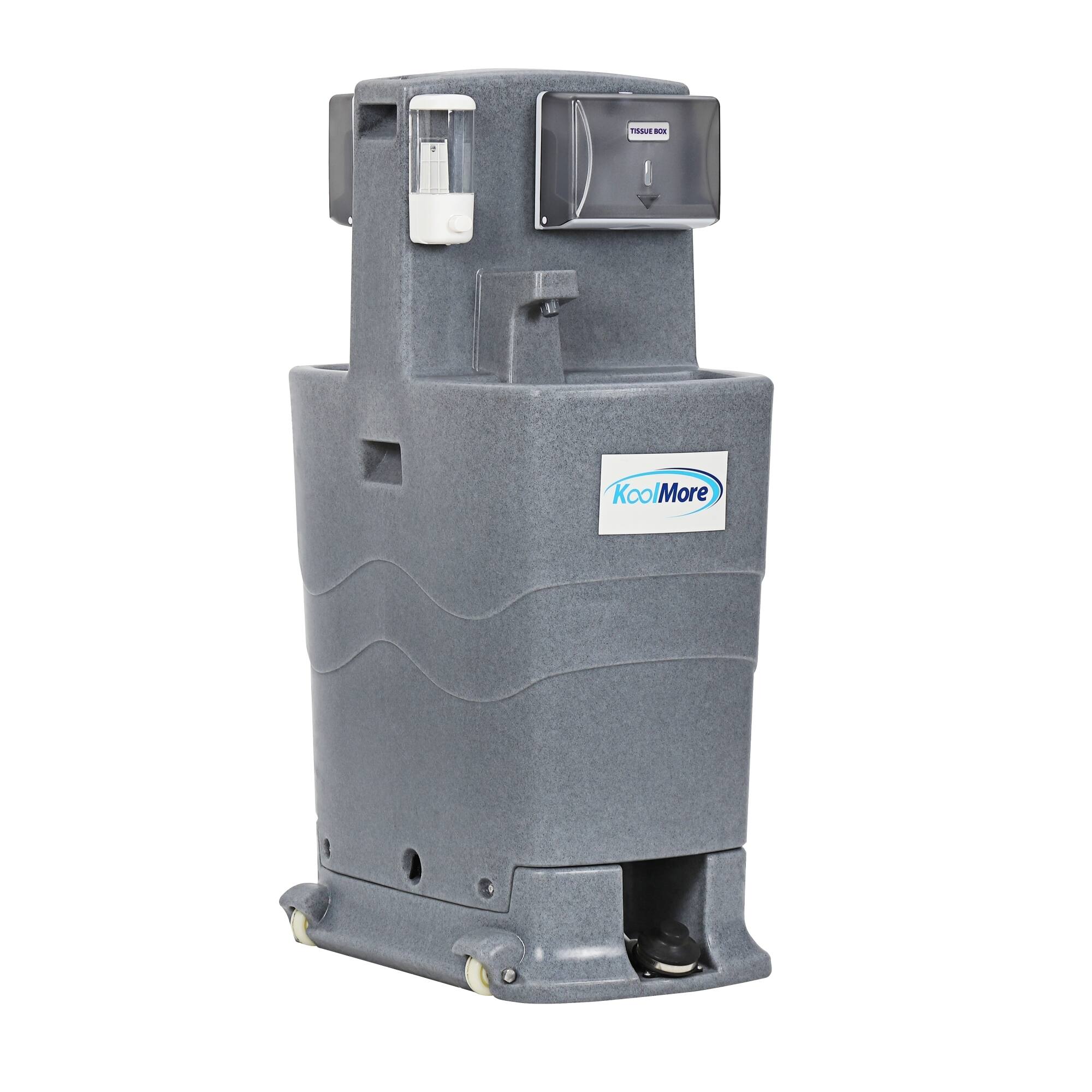 Alt View 4. Koolmore - 26.4 Gallon Double Mobile Hand Wash Station with Soap and Paper Towel Dispensers, Wheels and Grab Handle - Gray.