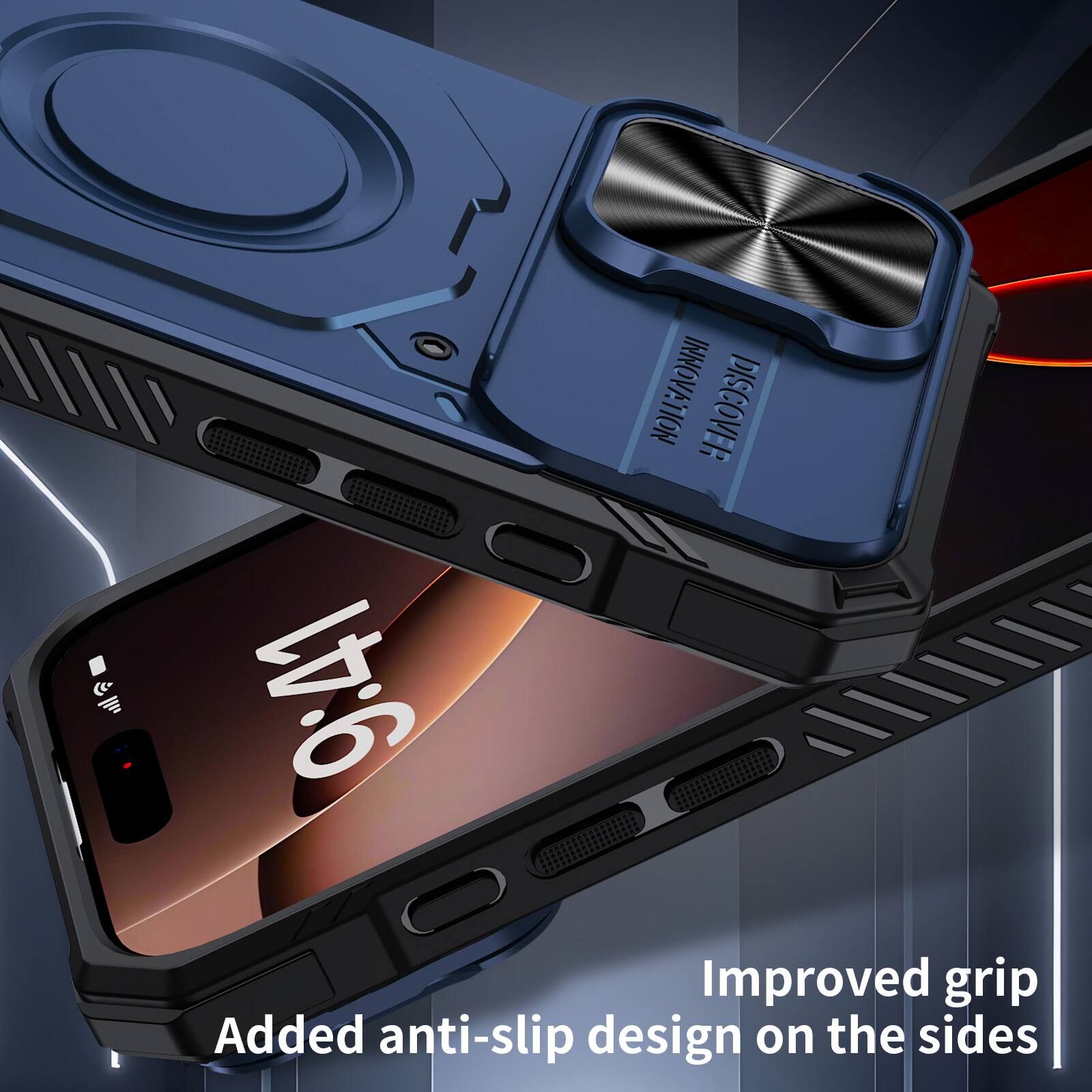 9:41 INNOVATION DISCOVER

Improved grip
Added anti-slip design on the sides