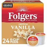 Folgers - French Vanilla Coffee, Medium Roast, 0.31 oz. Keurig K-Cup Pods, 24/Box