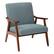 Angle. OSP Home Furnishings - Davis Mid-Century Fabric Armchair - Klein Sea.