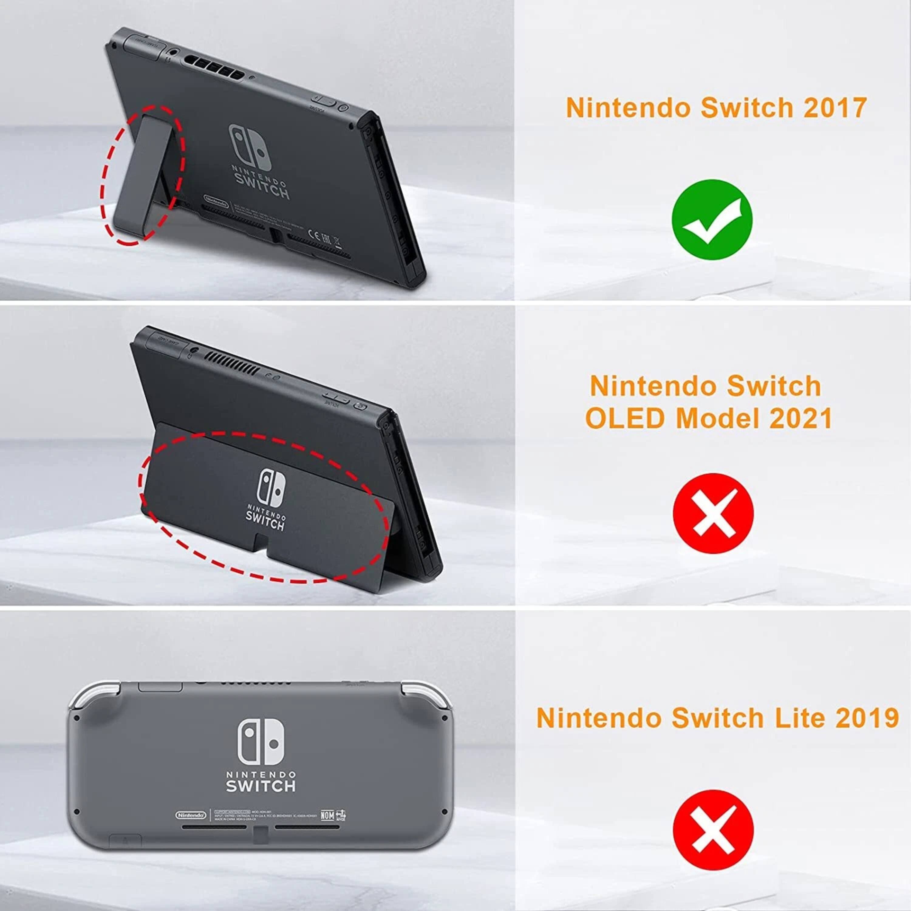 Nintendo Switch 2017  
✓

Nintendo Switch OLED Model 2021  
×

Nintendo Switch Lite 2019  
×