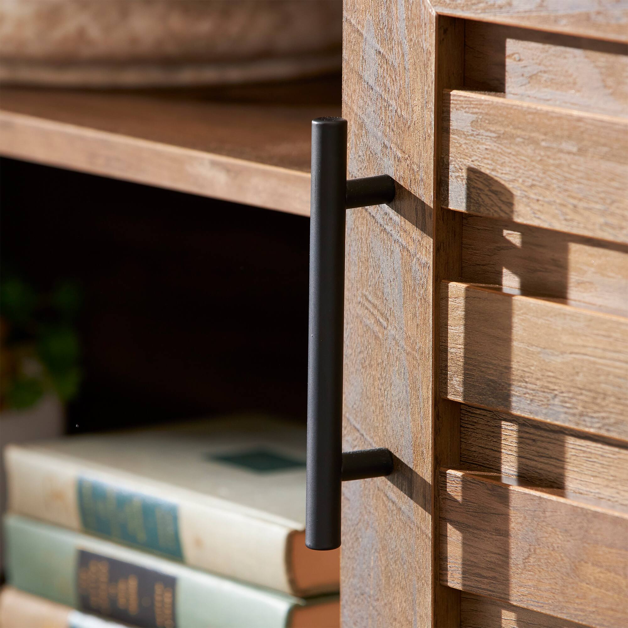 Alt View 5. JOMEED - Jomeed Mid Century Modern Wooden TV Entertainment Console with Storage Shelf - Walnut.