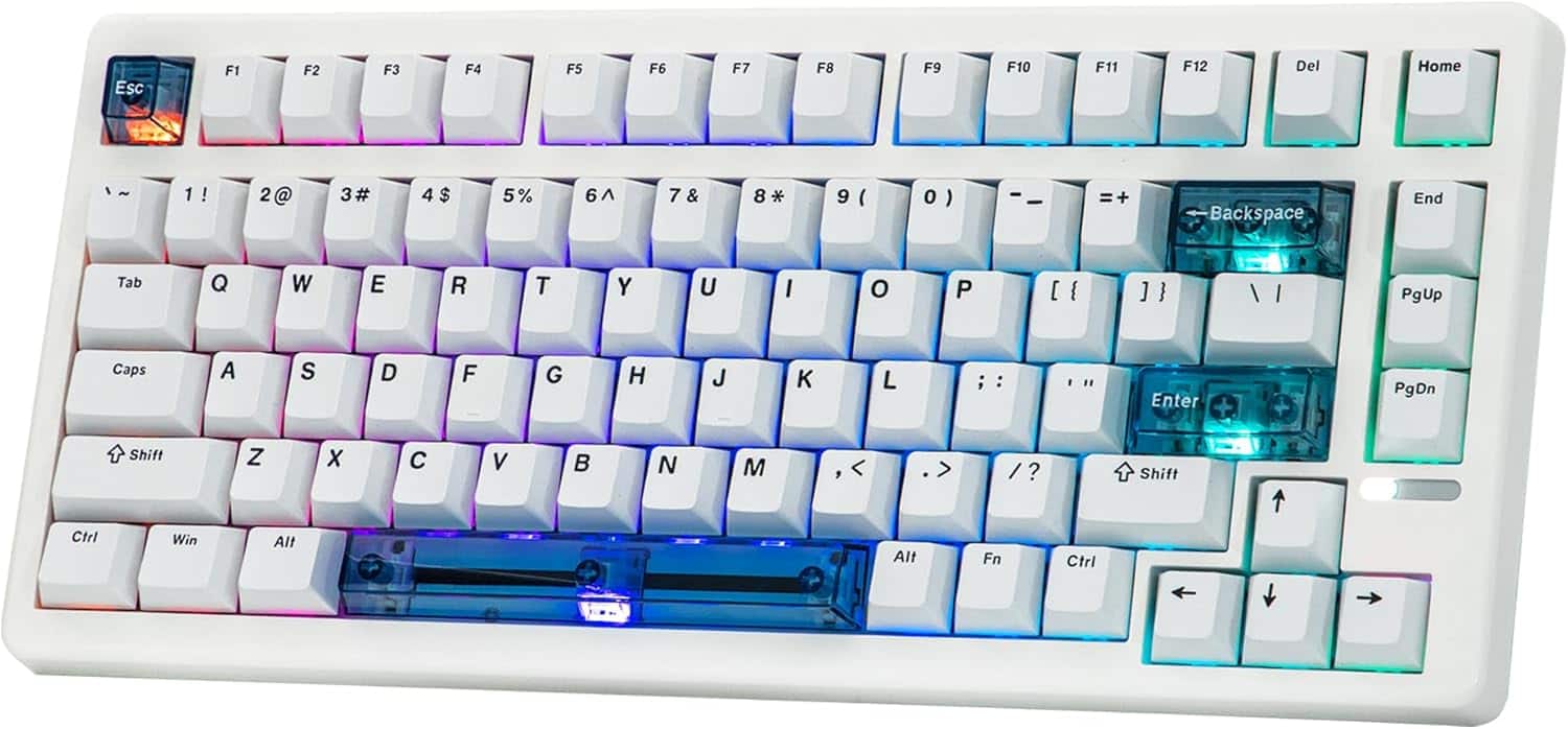 EPOMAKER - HE80 Hall Effect Wired Gaming Keyboard, 8K Polling & 32K Scan, Creamy Gasket, DKS, SOCD, Hot-Swappable - White