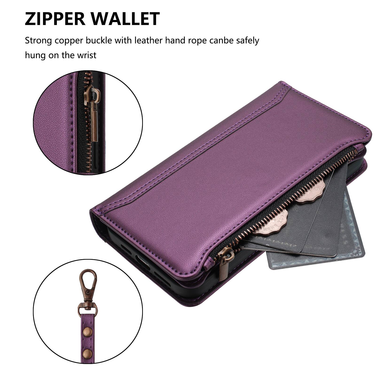 ZIPPER WALLET

Strong copper buckle with leather hand rope can be safely hung on the wrist
