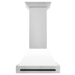 ZLINE Autograph Edition - 30 inches - Externally Vented - Wall Range Hood - Satin Stainless Steel with White Matte Shell
