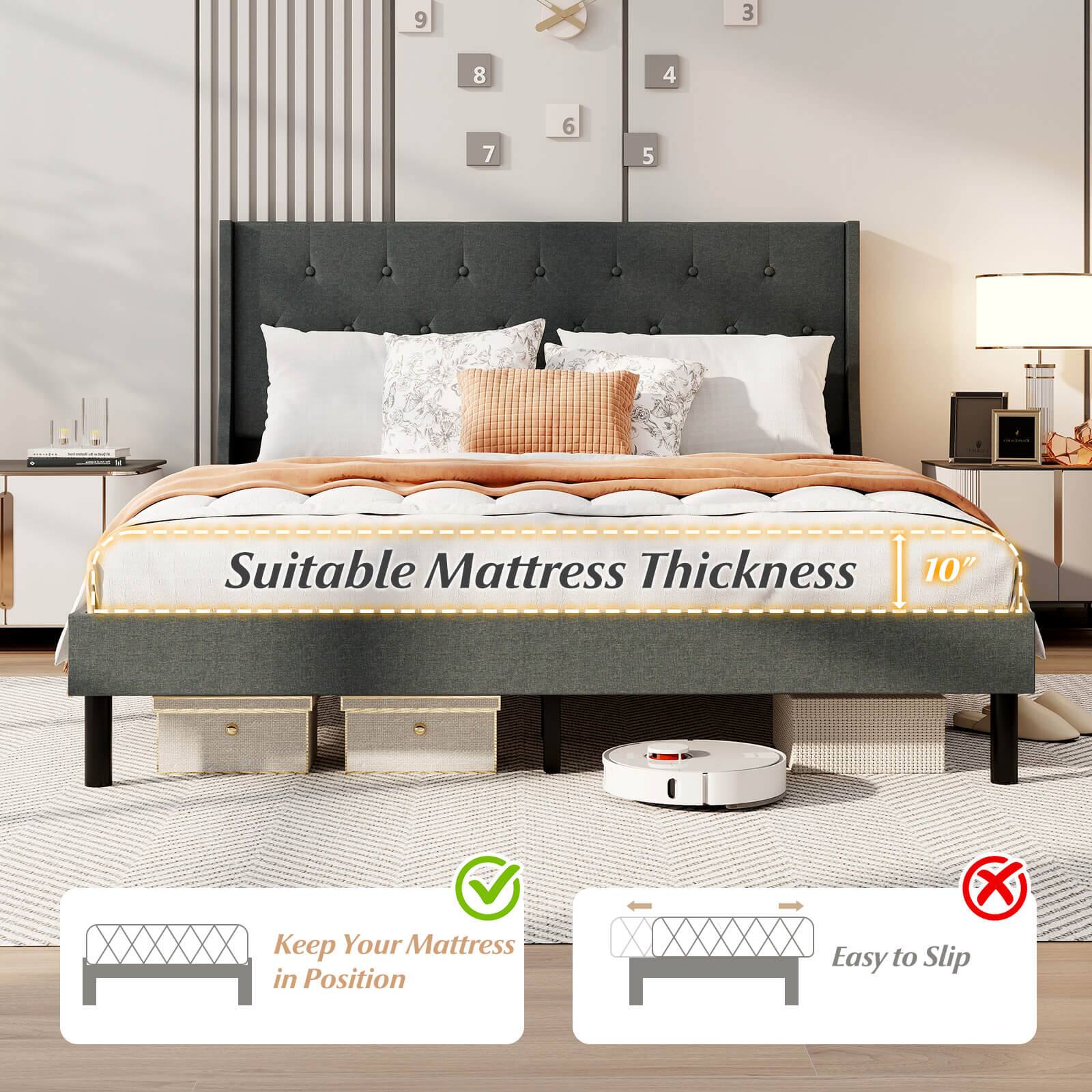Suitable Mattress Thickness  
10"  

Keep Your Mattress in Position  

Easy to Slip