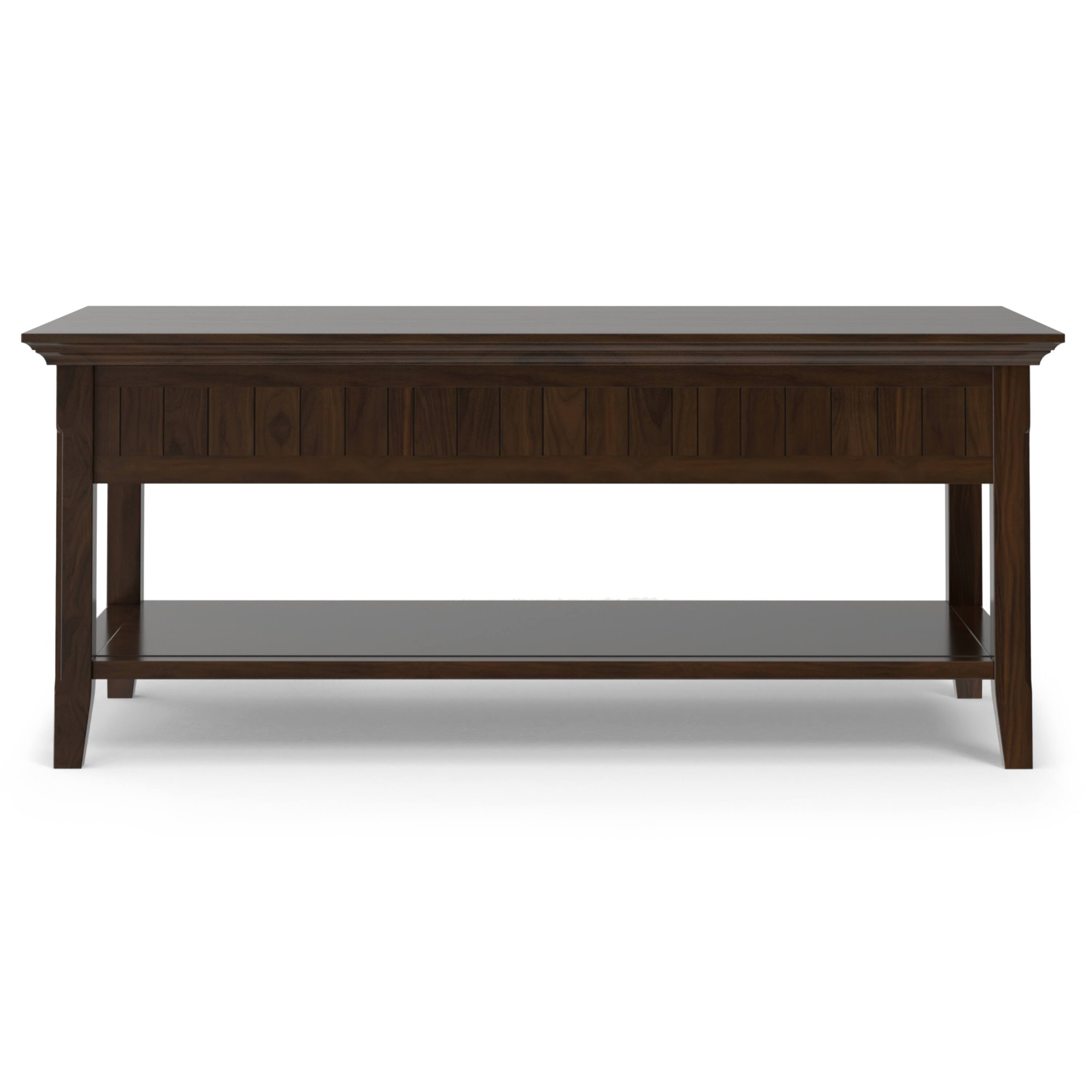 Left. Simpli Home - Acadian 48 inch Wide Solid Wood Lift Top Coffee Table in Brunette Brown - Brunette Brown.