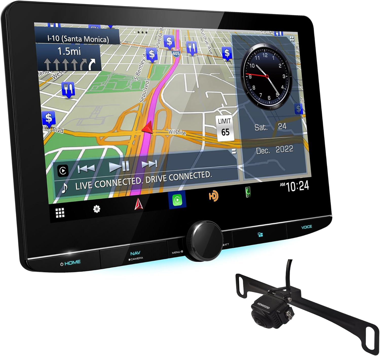 Kenwood - eXcelon DNR1007XR 10.1" Navigation bundled with CMOS-740HDLP Backup Camera - Black