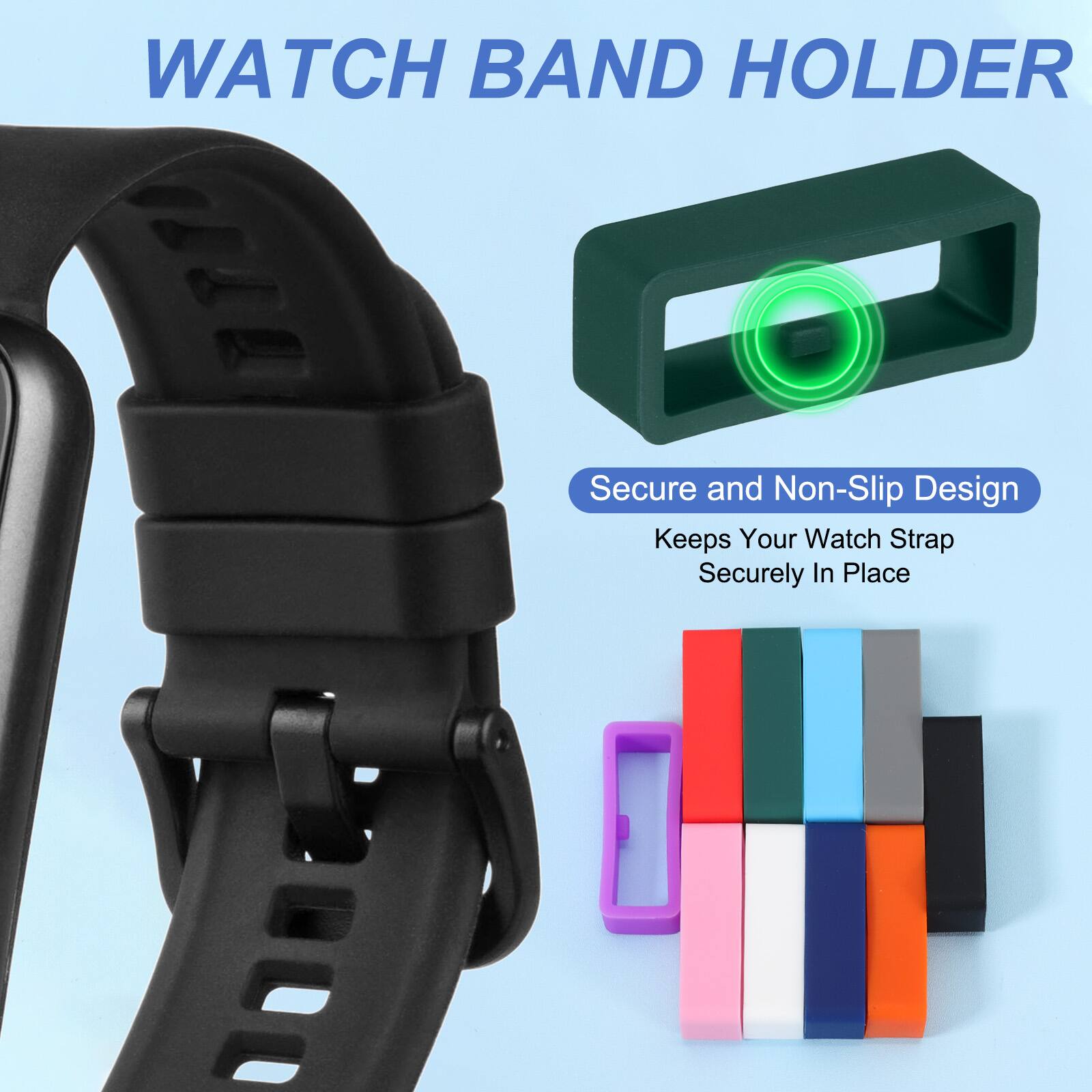 WATCH BAND HOLDER

Secure and Non-Slip Design Keeps Your Watch Strap Securely In Place
